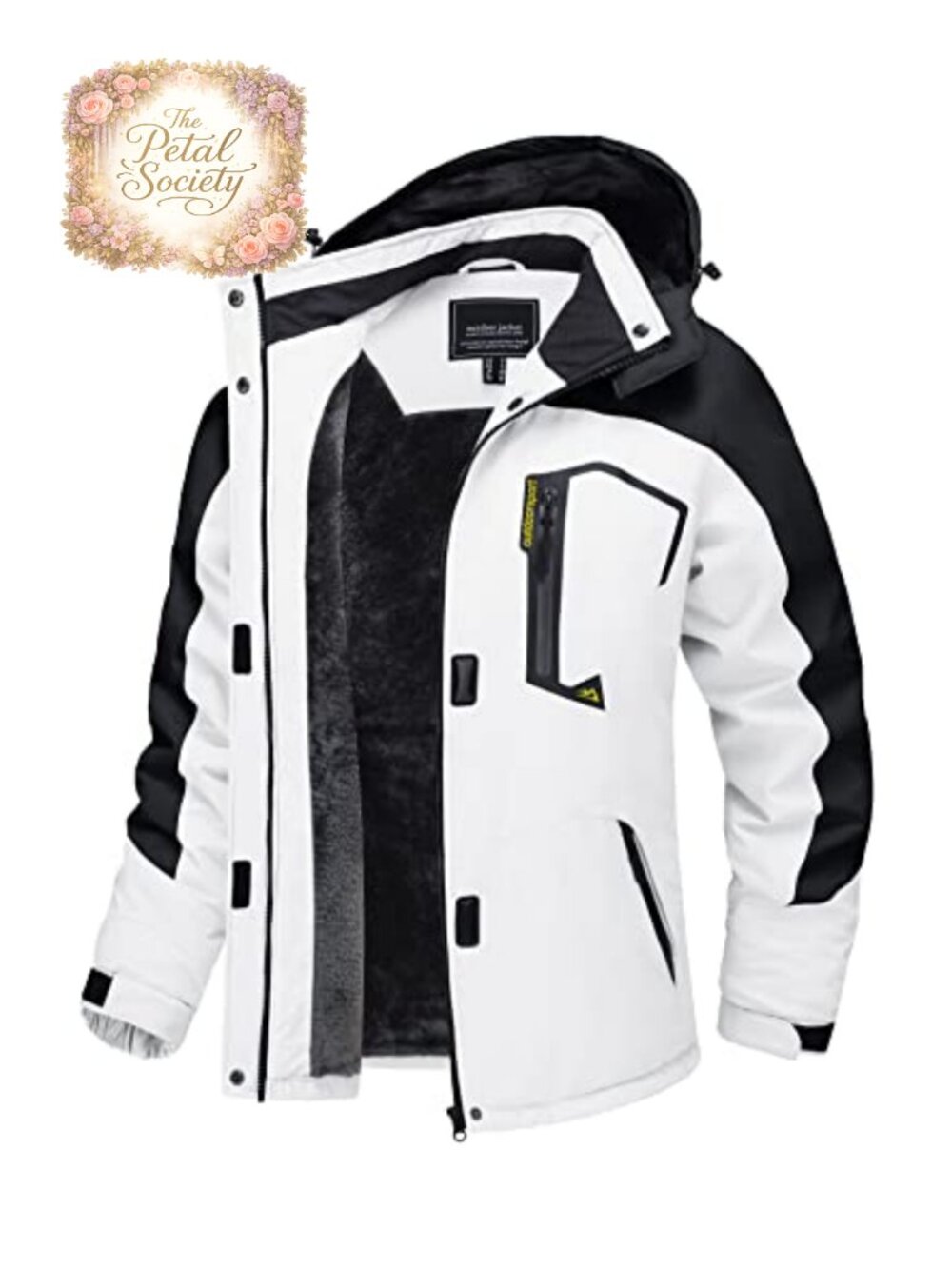 Women's Waterproof Ski Jacket Fleece Lined Winter Coat Windproof Hooded